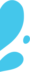 Three irregular blue shapes, resembling water splashes, are arranged vertically on a white background.