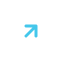 A blurred, bright blue arrow icon points diagonally upward and to the right on a white background.